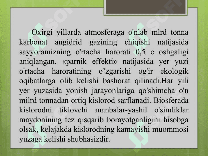 Atmosfera havosini muhofaza  qillish 7