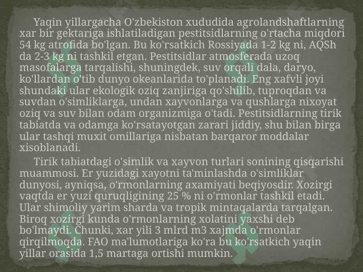 Geoekolik muammolar va ularning yechimi 8
