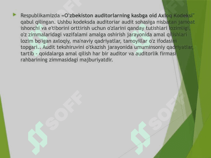 Auditorlik kasbiga axloqiy talablar 3