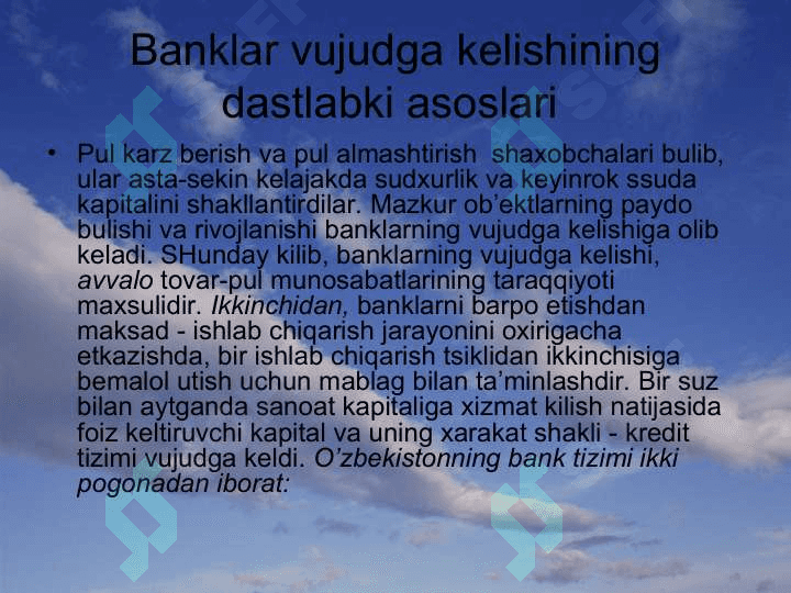 Banklar va ularning turlari 3