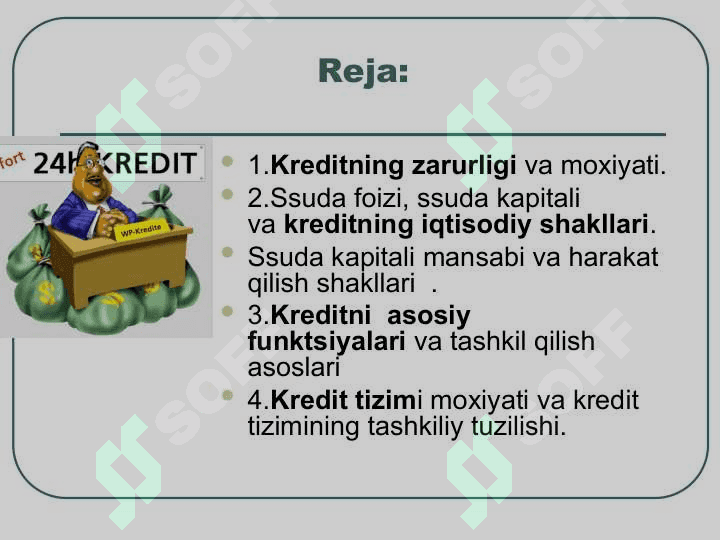 Bozor iqtisodiyoti sharoitida kredit va uning roli 2