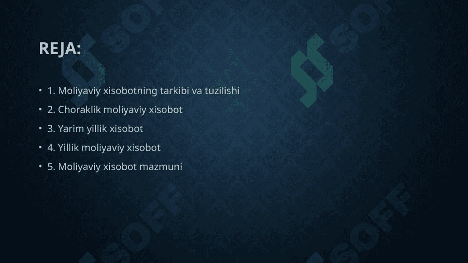 Chorak va yillik moliyaviy xisobot 2