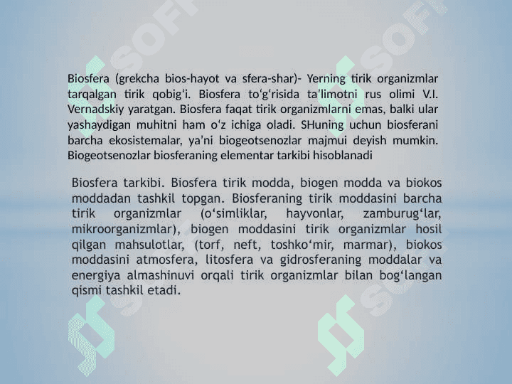 Biosfera va uni muhofaza qilish 2