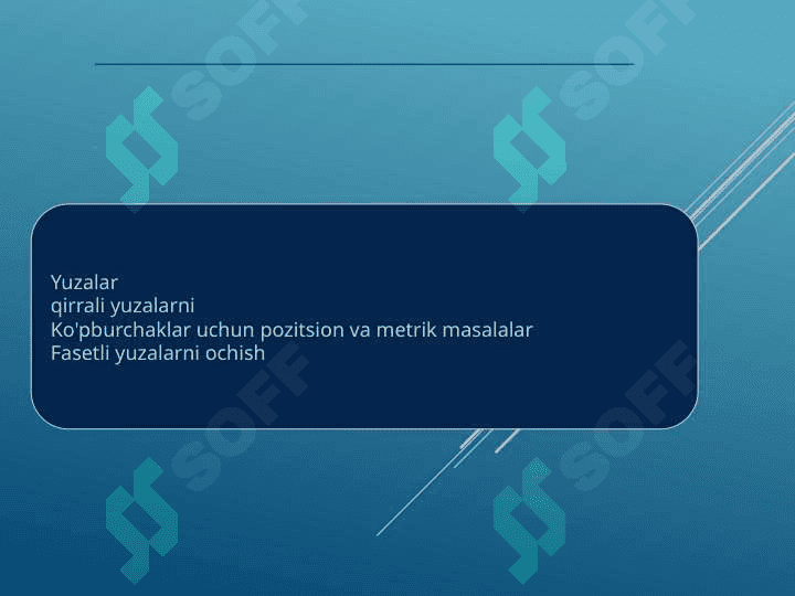 Ko’pyoqliklarning, ko’pyoq va aylanish sirtlarining uzaro kesishgan chiziqlarini  aniqlash 2