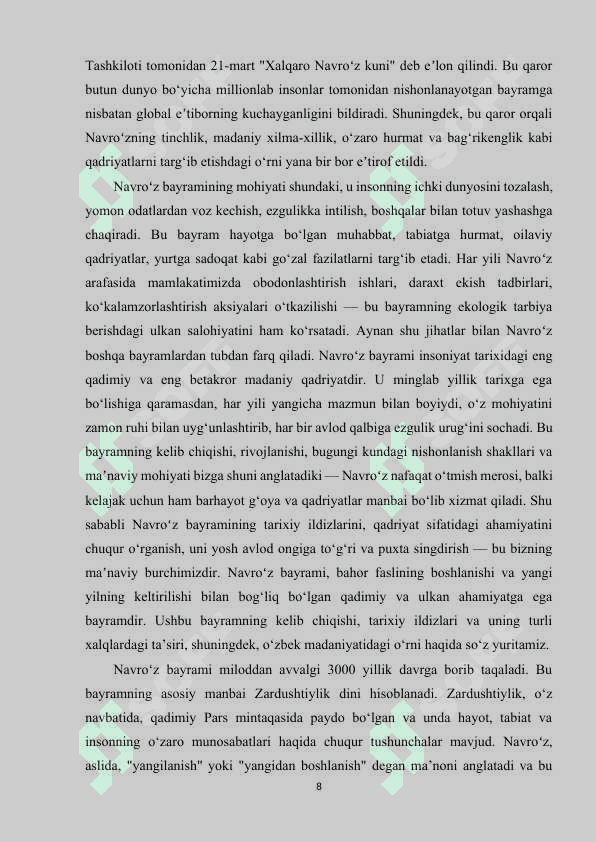 NAVROʻZ QADRIYATLARI. 8