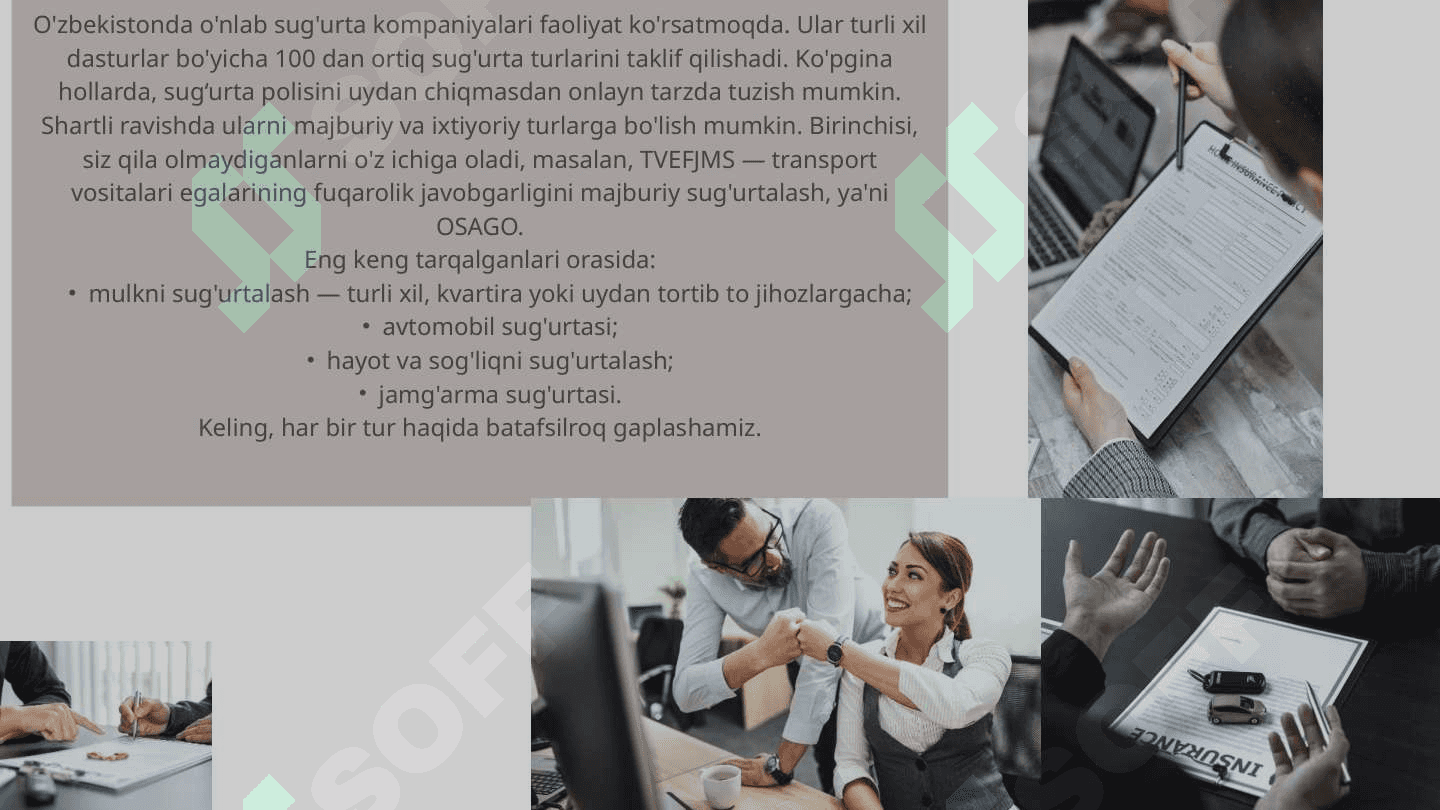 Sug'urta turlari va uni qo’llash usullari 8