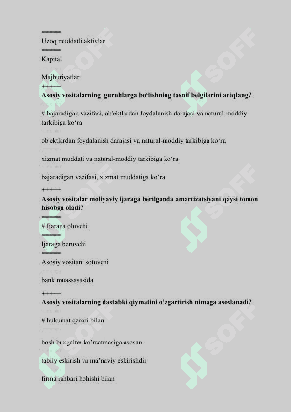 Moliyaviy hisob Test javoblari bilan 7