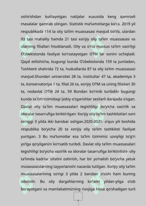 Hozirgi davrda jahon mamlakatlari boshlang’ich ta’lim tizimi tarixi 6