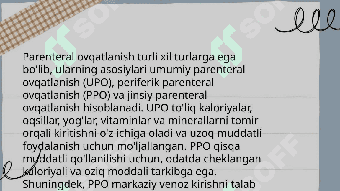 Parenteral ovqatlanish va uning klinik ahamiyati 4