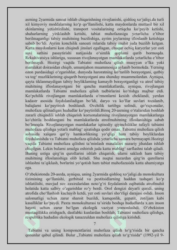 Qoriqxonalarning ahamiyati 7