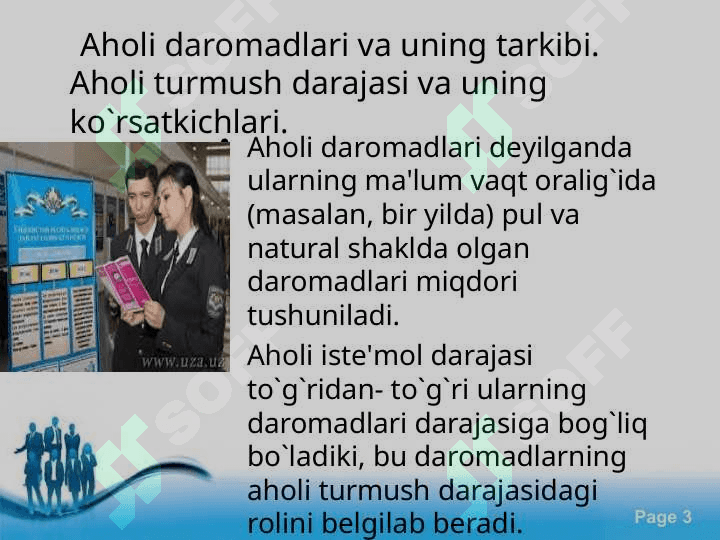 Aholi turmush darajasi  statistikasi 3