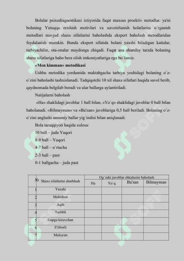 Shaxs psixodiagnostikasi 3