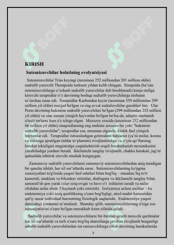 “Sutemizuvchilarning kelib chiqishi 3