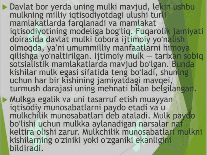 Mulk va mulk munosabatlari 4