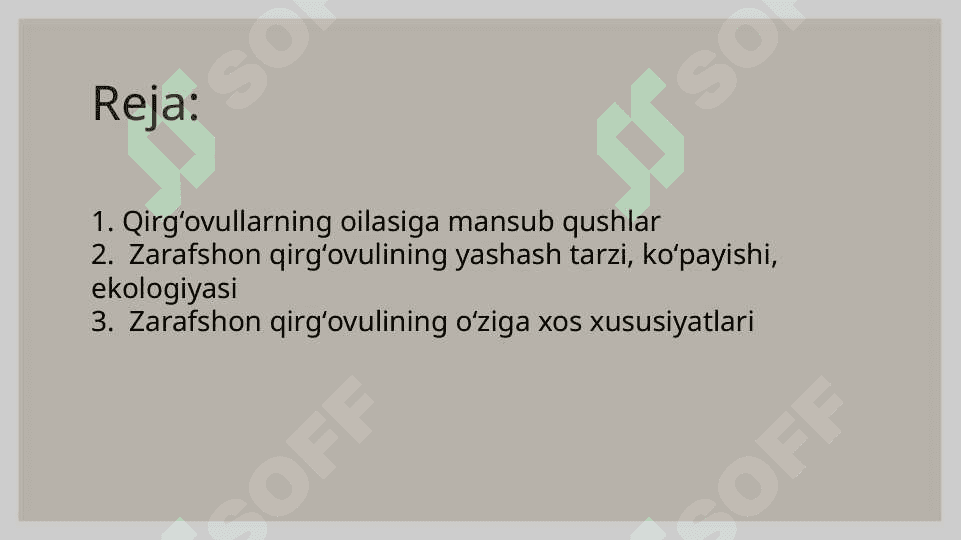 Zarafshon qirgʻovulining tarqalgan joyi va boshqa qirgʻovullardan farqi 2