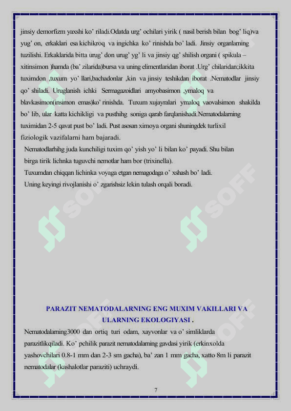 Parazit chuvalchanglar 7