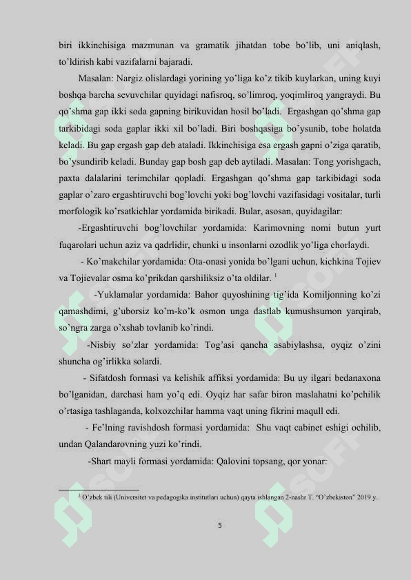 Ergashgan qo‘shma gaplarning sodda gaplar  bilan ma’nodoshligi 5
