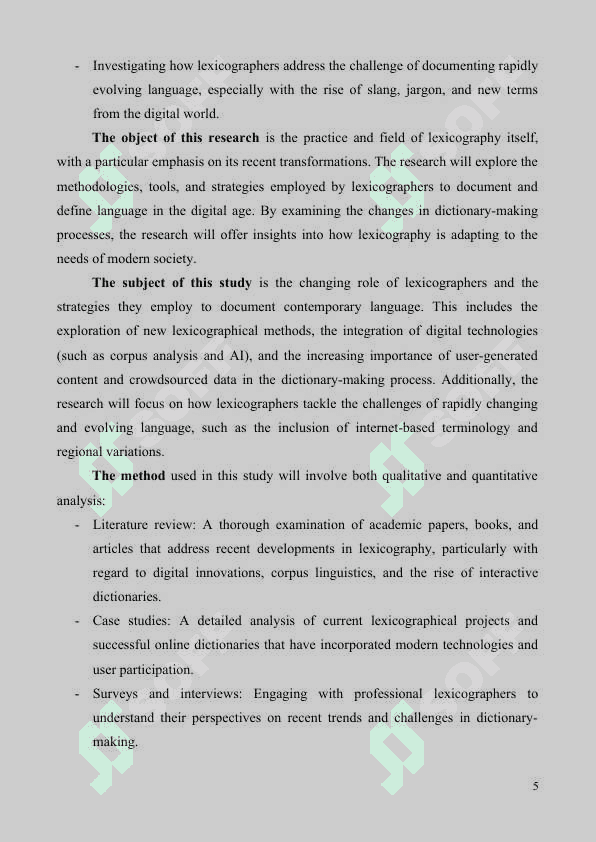 Recent trends in Lexicography 5