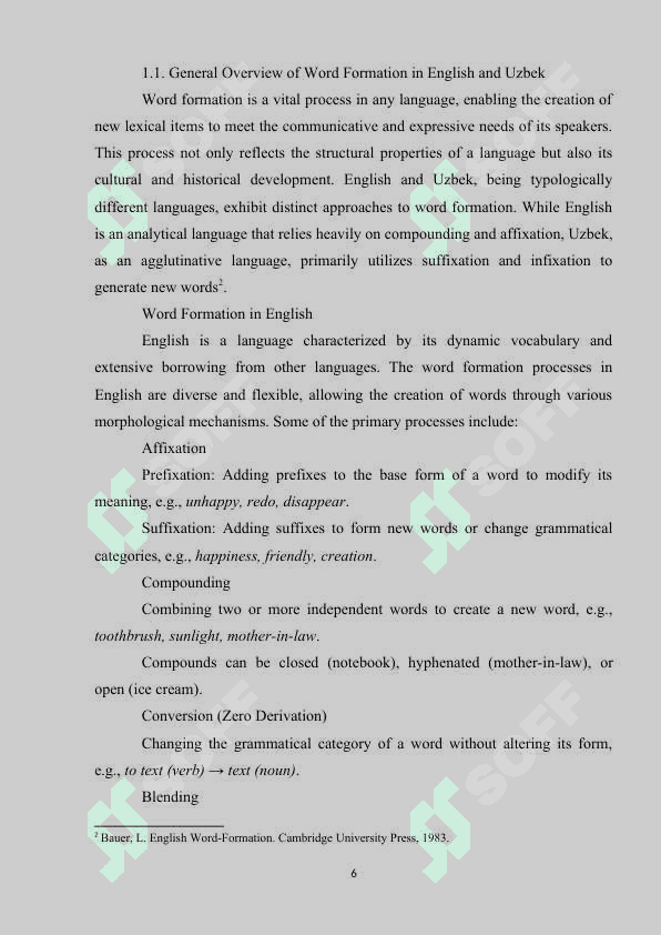 Word formation models in English and Uzbek languages 6