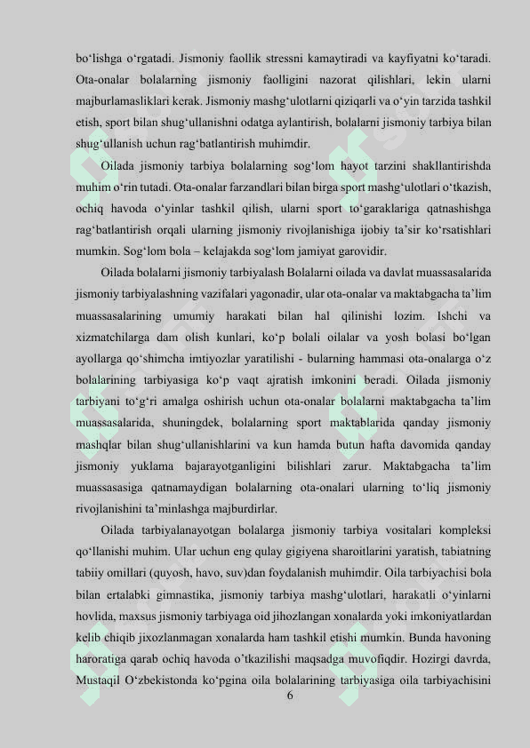 Oilada bolalarini jismoniy tarbiyalash 6