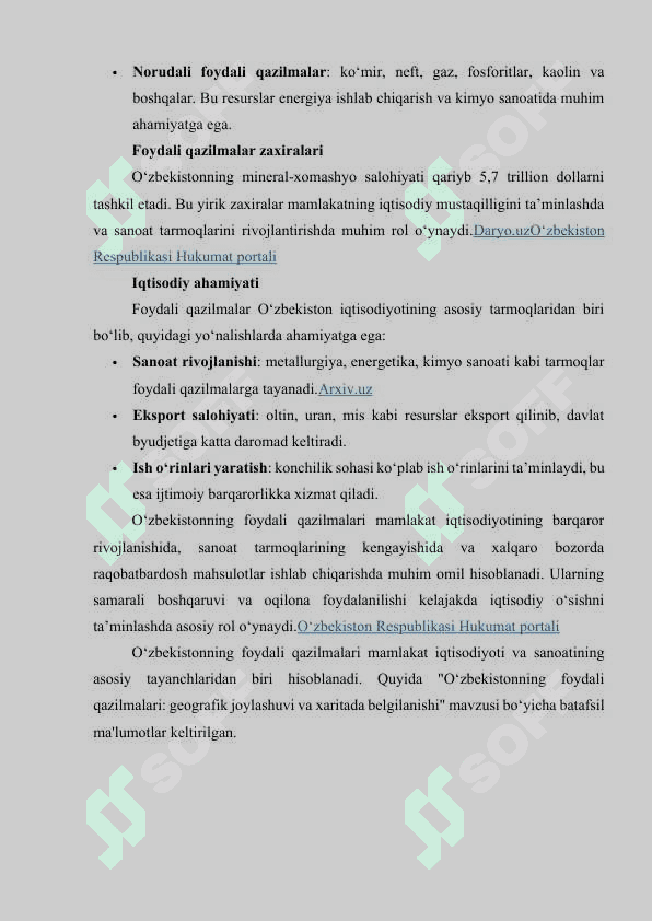 O‘zbekistonning foydali qazilmalari haqida ma'lumot tayyorlash va xaritada belgilash 4