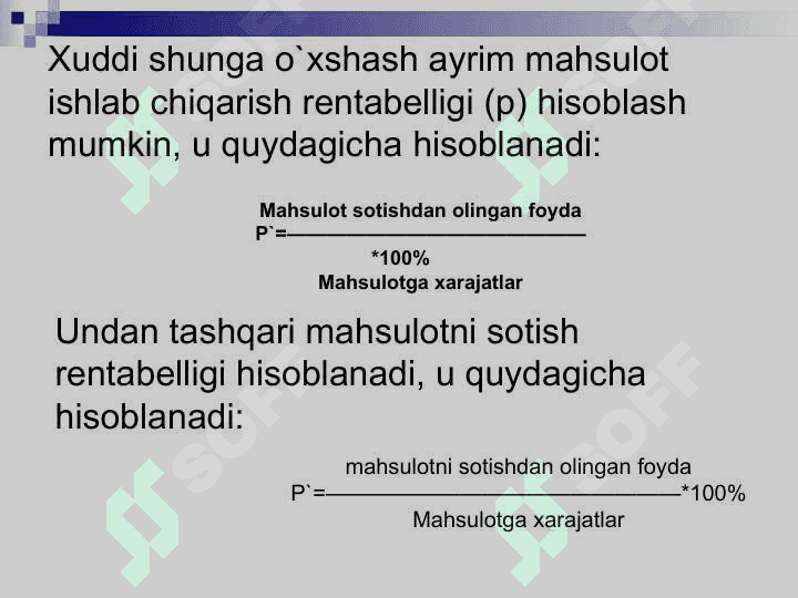 Foyda rentabelligi statistikasi 4