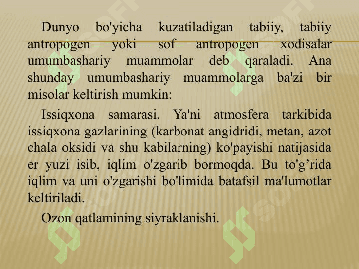 HOZIRGI ZAMON EKOLOGIK MUAMMOLARI 5