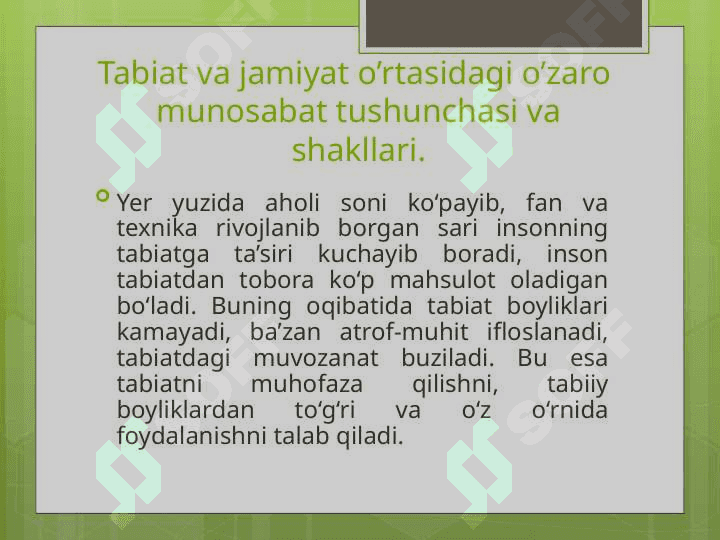 Insonning tabiatga ta’siri 3
