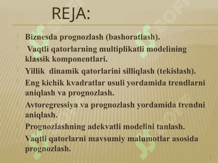 Dinamika qatorlarini qayta ishlashning statistik usullari 2