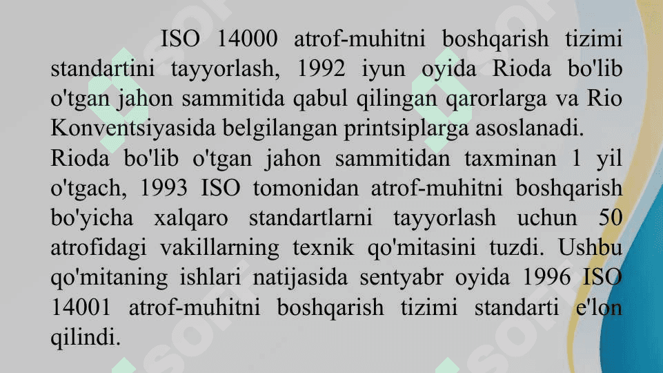 ISO 14001 atrof-muhitni boshqarish tizimi nima 2