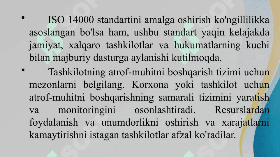 ISO 14001 atrof-muhitni boshqarish tizimi nima 3