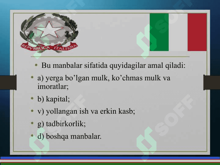 Italiya soliq tizimi. 7