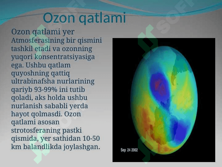Ozon qatlami va uning insoniyat  uchun ahamiyati 2