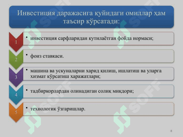 ТЎҒРИДАН-ТЎҒРИ ХОРИЖИЙ ИНВЕСТИЦИЯЛАР 8