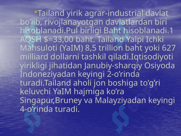 Tailand iqtisodiyoti 2