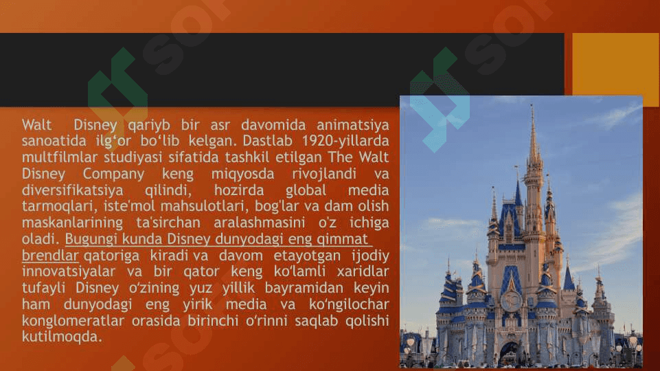 Walt Disney kompaniyasi - statistika va faktlar 2