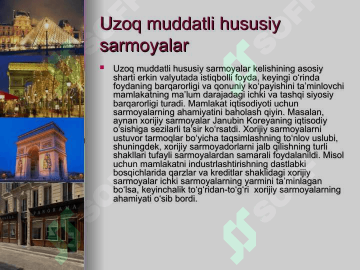 Xalqaro turizmda sarmoyalar jalb etish 5