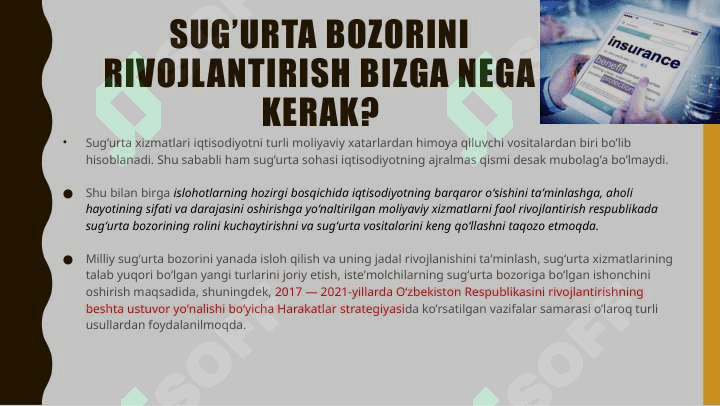 Sug’urta bozorining tarkibi, holati va muammolari. Sug’urta bozori o’zi nima 2