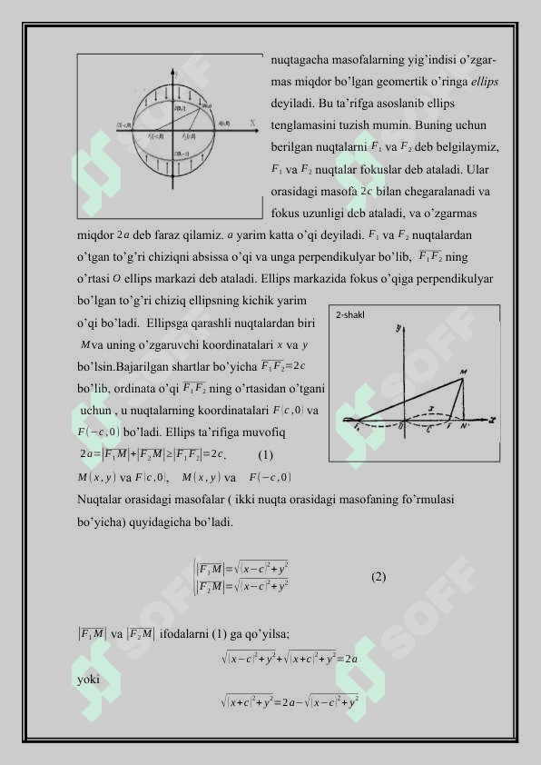 Ellips va giperbola mavzusida kurs ishi 3