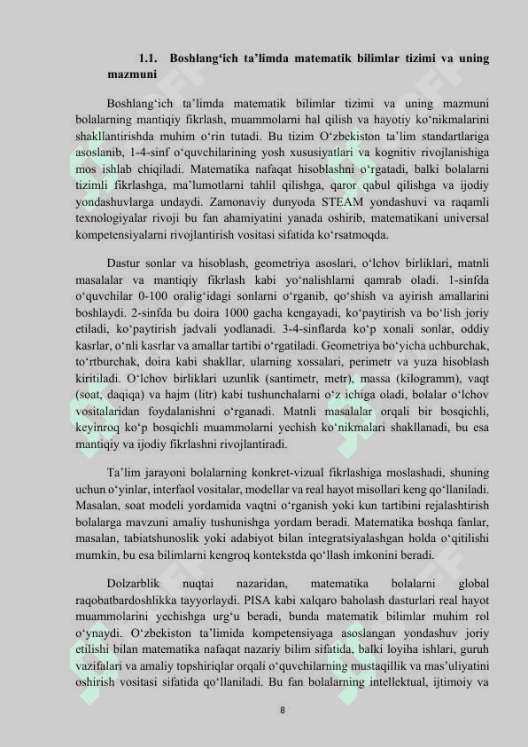 MAVZU:  BOSHLANGʻICH SINFLARDA VAQT OʻLCHOV BIRLIKLARINI OʻRGATISH METODIKASI.kurs ishi 8