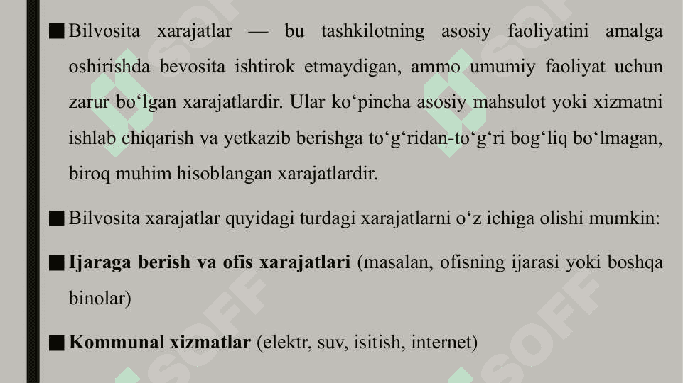 Bilvosita xarajatlar hisobi 3