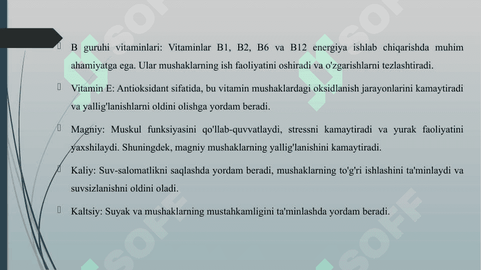OʻGʻIR ATLETIKA VA YENGIL ATLETIKA BO'YICHA VITAMINLAR 4
