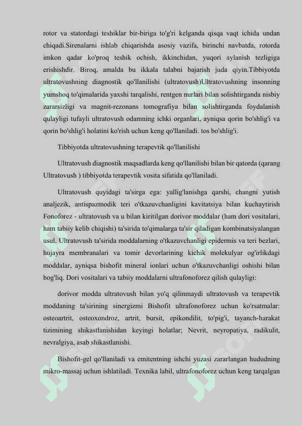 ULTRATOVUSH VA UNING QO'LLANILISHI 8
