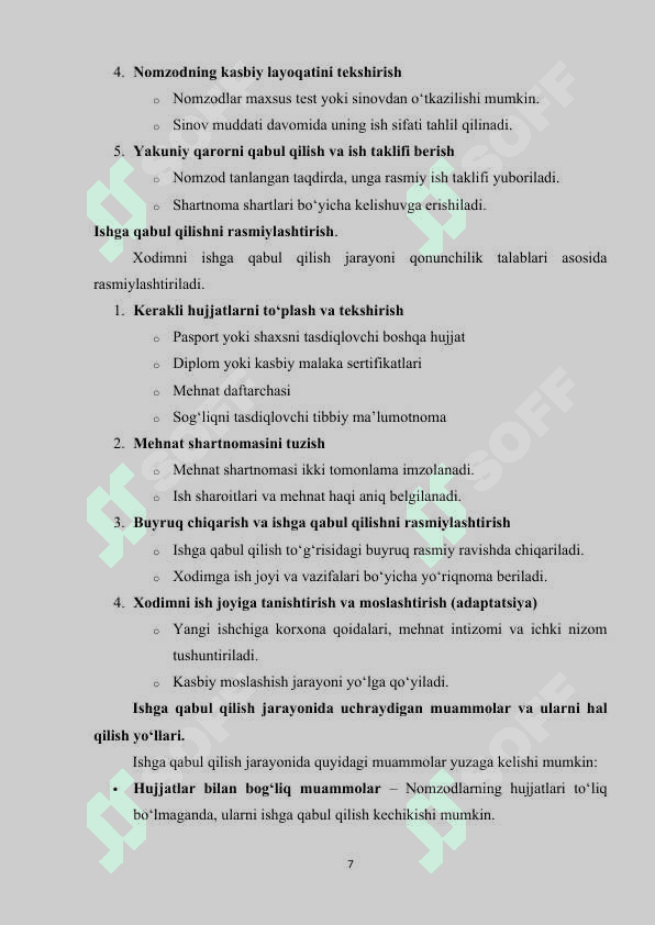 Ishga qabul qilish jarayonini avtomatlashtirish uchun axborot tizimini loyihalash 5