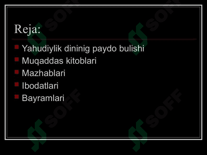 Yahudiylik ta'limoti an'ana marosimlari 2