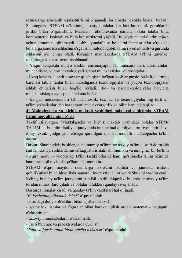 STEAM ta’lim tizimi. Xalqaro baholash dasturlari 4