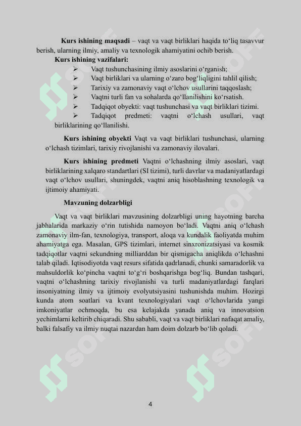 MAVZU: VAQT VA VAQT BIRLIKLARI kurs ishi 4