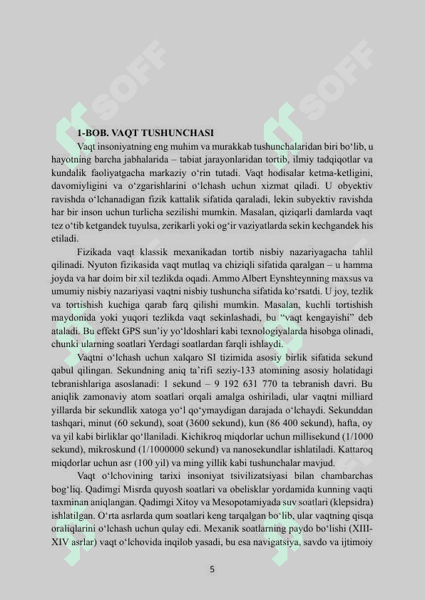 MAVZU: VAQT VA VAQT BIRLIKLARI kurs ishi 5