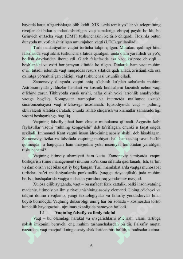 MAVZU: VAQT VA VAQT BIRLIKLARI kurs ishi 6