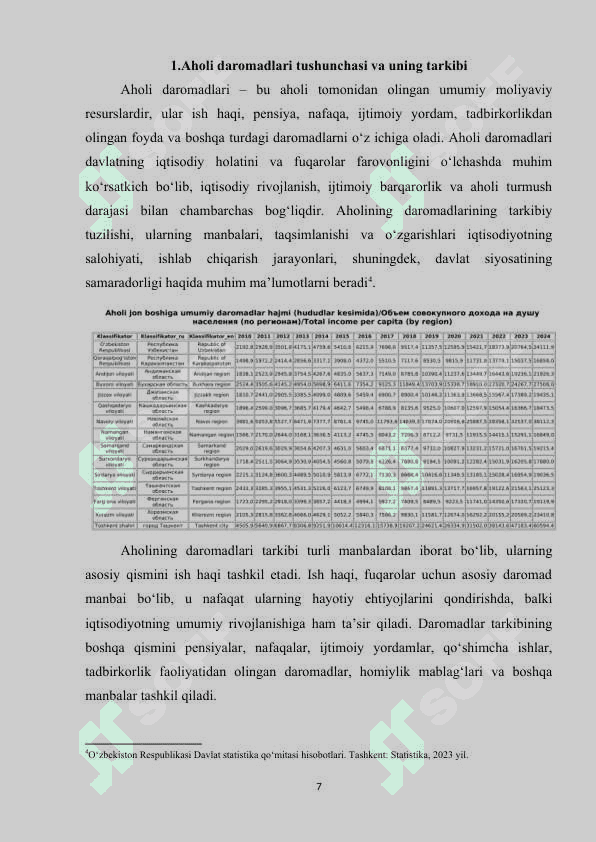 AHOLI DAROMADLARI VA DAVLATNING IJTIMOIY SIYOSATI 6